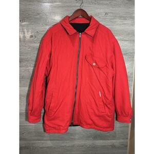 Vtg‎ Marlboro Jacket Mens L Red/Black Reversible Barn Wool Heavyweight Pockets